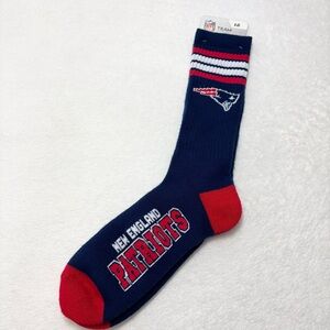 NFL New England Patriots 4 Stripe Deuce Socks‎ Men's Large 10/13